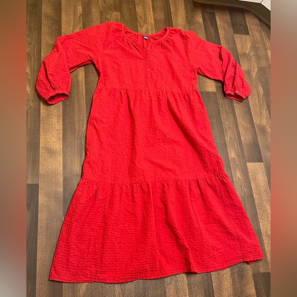Old Navy Orange Red Tiered Ruffled Sundress - Picture 4 of 11